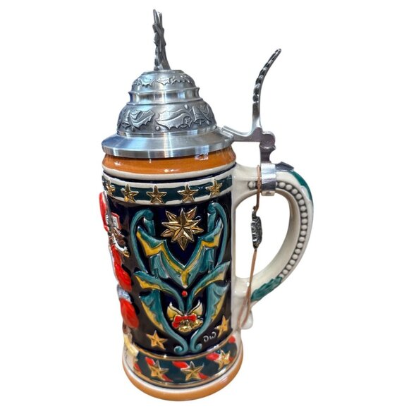 1994 Saturday Evening Post Christmas Collector Lidded Stein 10.75" S.P. GERZ NIB - Picture 5 of 9